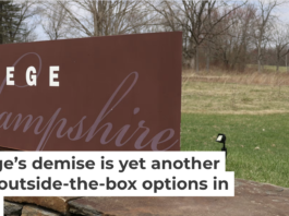 Hampshire College’s campus entrance on April 16, 2026, a few days after the school announced it is closing. Jessica Rinaldi/The Boston Globe via Getty Images